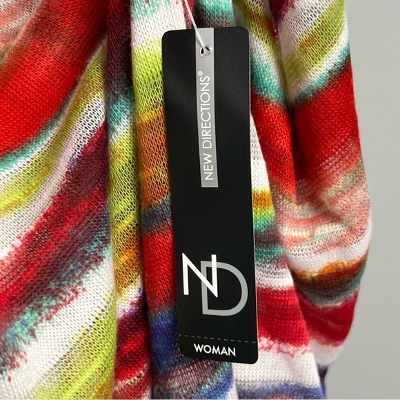 NWT New Directions striped scoop neck 3/4 sleeve knit tunic top, size 3X. - Picture 7 of 10